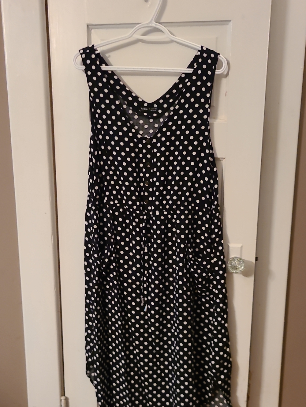 SHEIN Black and White Polka Dot Midi Dress